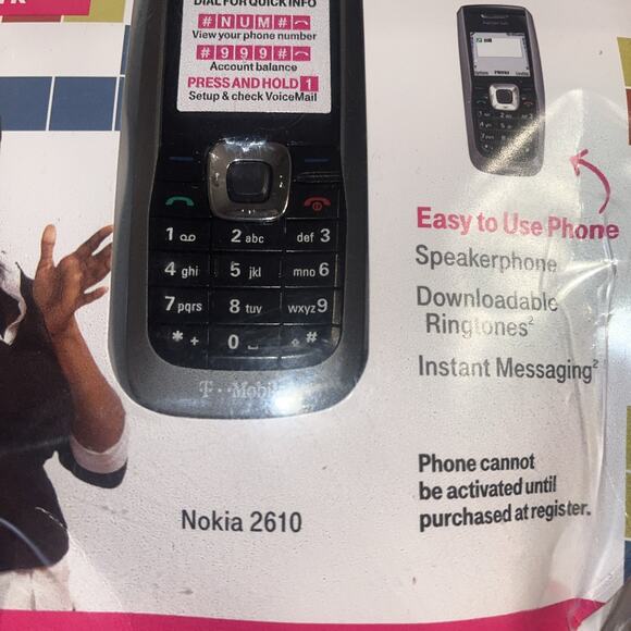 NEW SEALED T Mobile Nokia 2610 ToGo Phone - Picture 2 of 3